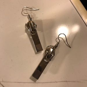 Zipper Pull earrings - I made these!